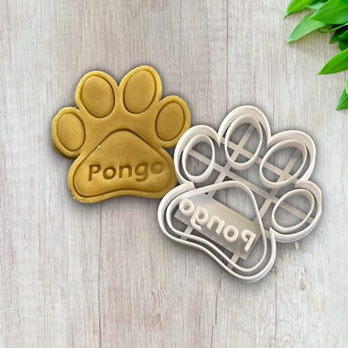 Emporte pièce patte chien à personnaliser avec prénom - pour la réalisaton de biscuit sablé, patisserie, pate à sucre -Décoration gateau-Fait maison- ELACE