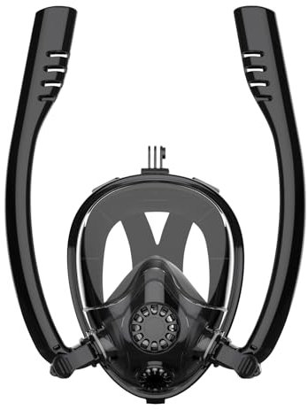 SMACO Masque de Plongée Intégral Compatible avec Les Mini Bouteilles de Plongée de 0,5 L/0,7 L, avec Lentille Plate Anti-buée et Fuite et Support de Caméra pour la Plongée en 10 m sous l'eau