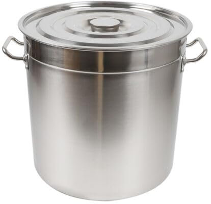 Konfiur Grande casserole à soupe avec couvercle et poignées, en acier inoxydable, pour restauration, marmite à pâtes, marmite à goulasch, pour le camping, épaisseur : 0,4 mm (50 l)