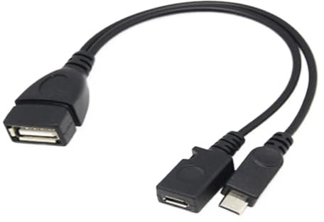 UNbit 2 in 1 M1cro USB Host Power Y Splitter 20 m USB 2.0 Porta Terminale Adattatore OTG Cavo Adatto Compatibile Fire TV 3 o 2nd Gen Fire Stick