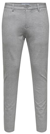 ONLY & SONS Herren ONSMARK Slim Check Pants 9887 NOOS Chinohose, Glacier Gray, 33 W/34 L
