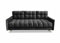 Meble Ares Stilvolles Sofa 3-Sitzer Rocco Mit Schlaffunktion und Bettkasten - Praktisches Ausziehbares Schlafsofa Mit Gesteppten Seiten - Holzbeine, Velours - Schwarz
