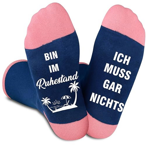 Jeasona Renteneintritt Geschenk Frau Socken 39-42 Rutschfest Ruhestand Geschenk Frauen Lustig Lustige Geschenke zum Renteneintritt für Frauen 2024 Geschenke zum Ruhestand Kollege/Chef