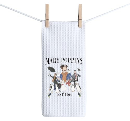 BAUNA Asciugamano da cucina ispirato a Mary Poppins Est 1964, strofinaccio WDW Vacation con citazioni di Mary, decorazione per la cucina (asciugamano mario 1964)