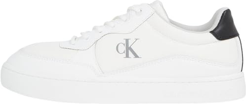 Calvin Klein Herren Cupsole Sneaker Classic Tech Ripstop Low Top, Weiß (Bright White/Black), 44