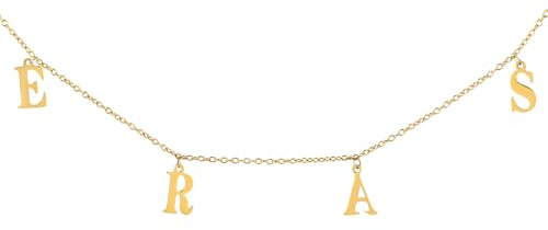Mikovivi Eras Halskette, Inspiriert Buchstaben Anhänger Choker Halskette Album Geschenk Schmuck Tour Konzert Outfit für Frauen Mädchen Fans Musikliebhaber (Gold)