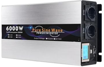Convertitore Inverter 3000W 5000W 6000W 7000W Power Bank Portatile Convertitore Solare Trasformatore Auto Onda Sinusoidale Pura 12v 24v 48v A CA 220v 230v Onda Sinusoidale Pura(EU-6000W-220V-12V)