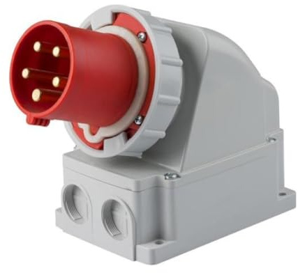 Prise murale industrielle 380 V 400 V 415 V, 5 pôles 3P+N+T, 63 A, IP67 - Rosi 1001069