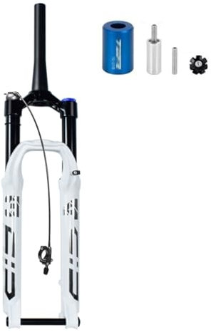 ZECHAO Forcella Ammortizzata Ad Aria Montagna 26/27,5 Pollici, Escursione 140 MM Perno Passante Freno A Disco in Lega Controllo della Spalla Forcella Ammortizzata for Bicicletta 1-1/2(Tapered Remote