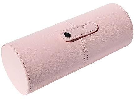 Didiseaon Pu Brush Holder Storage Barrel Portable Makeup Brush Container Makeup Tool Organizer Pink Travel