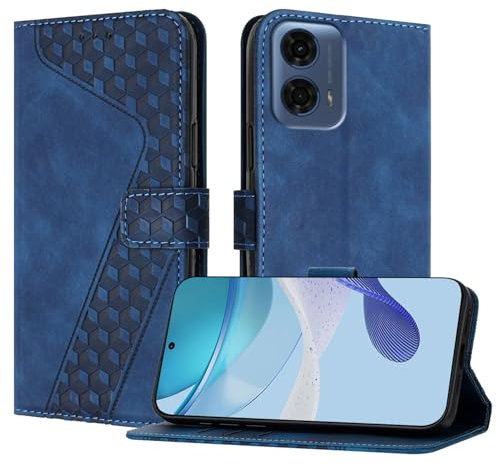 OKZone Coque pour Motorola Moto G24 Power 4G, Etui Protection Housse Premium en Cuir PU Portefeuille Étui Téléphone [Fermoir Magnétique] [Fentes pour Cartes] Flip Case(Bleu)