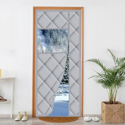 Rideau de porte magnétique à isolation phonique pour cuisine et chambre à coucher, marron (190 x 240 cm)