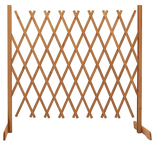 Barrière en Bois Extensible, Clôture de Jardin Barrière de Sécurité Clôture en treillis de jardin Orange 180x100 cm Bois de sapin
