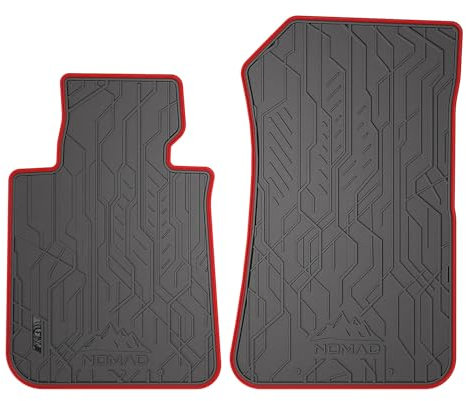 SMK Gummimatten vorne passend für BMW 1er E87 2004-2011 Robuste und Flexible Fussmatten Auto, kompatibel mit Befestigungssystem, Eingebaute Stopper, Praktische Ränder, rutschfeste Registerkarten
