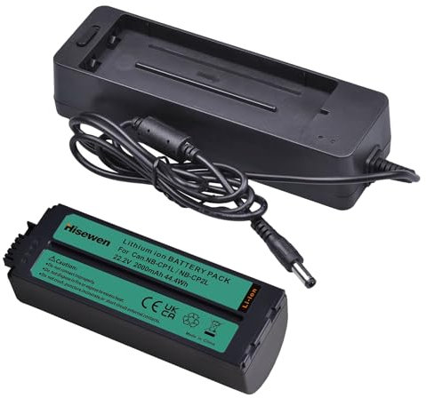 Hisewen 2000mAh NB-CP2L NBCP1L Akku und Ladegerät für Canon Compact Photo Printers SELPHY CP800, CP900, CP910, CP1200, CP1300, CP1500