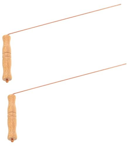 Gatuida Baguettes De Sourcier en Cuivre Pur 99% pour Divination Et Détection De Métaux, Chasse Aux Fantômes Et Recherche Aurifère, Lot De 2 Set De Manche en Bois Unique, Portables Et Précises
