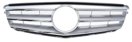 Sport Kühlergrill Für C-Klasse W204 C180 C200 C350 2008–2014 Auto Frontstoßstangengrill Chrom Silber Diamanten Grille Glänzend Schwarz Sport Style Kühlergrill(Sport-Chrome Silver)