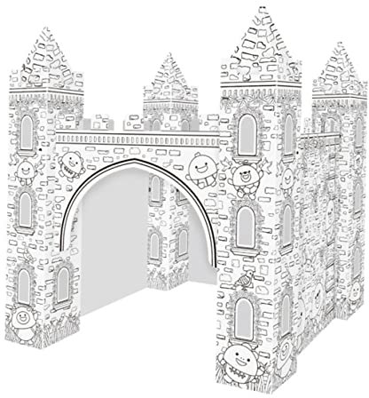 1Satz Papier Schloss Färbung Puzzle Kreatives DIY Bastelset für Umweltfreundliches Material Abnehmbar Tolles für Ersten