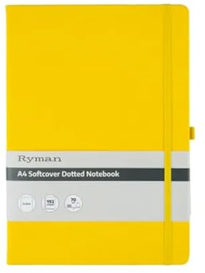 Ryman A4 Soft Cover Dotted Notebook (Yellow)