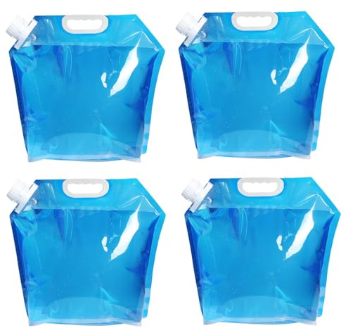 Clyndora 4 Pcs 5L Collapsible Water Carrier - Portable Foldable Water Storage Bottle for Camping, Hiking, Picnics, and Outdoor Adventures