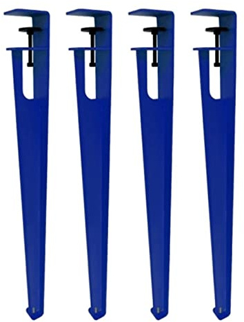4 Stück F-förmige Tischbeine aus Eisen, 76 cm (30 Zoll), blau, verstellbar, kein Stanzen, 300 kg Tragkraft, für Kaffee-/Esszimmer-/Werkbank-/Bargebrauch