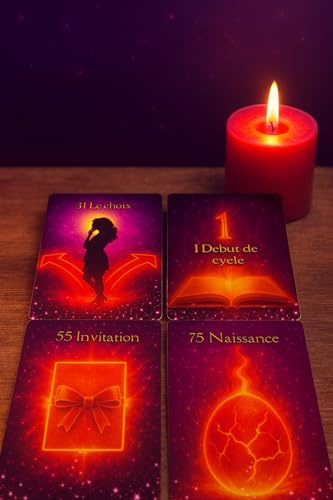La Lueur du cœur, Oracle divinatoire, Jeu de Cartes Spirituel pour Guidance, Amour et développement Personnel. Pochette Velours avec Logo.
