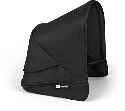 Bugaboo Donkey 6 - Tela para toldo solar UPF 50, panel Peekaboo y cobertura para todas las estaciones, color negro Heritage
