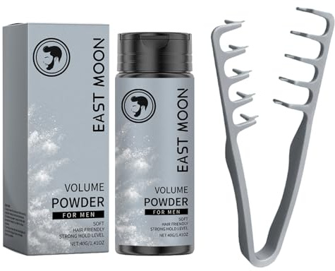Polvo de textura para hombre + peine de textura, polvo para cabello esponjoso con efecto mate, peine de rizos, volumen ancho, aspecto natural, fácil de usar y estilo de larga duración