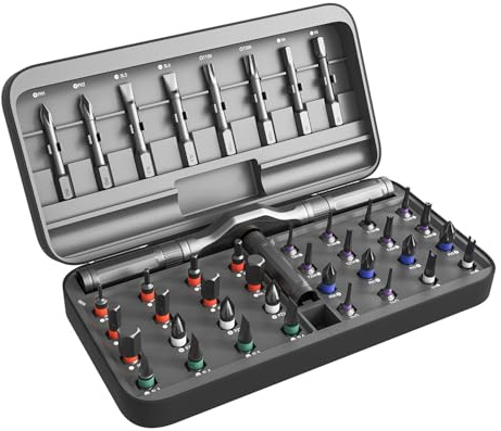 ApexSelect 42 in 1 Magnetic Ratchet Screwdriver Set - Includes Allen Wrenches Sets, for Ring Doorbell/Camera Screwdriver,Home Repair,Electronic & DIY | S2 Alloy Steel with Storage Case