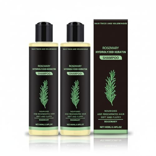 Rosmarin Shampoo für Haarwachstum, Organic Rosemary Hair Growth Shampoo,Natürliches verdickendes und stärkendes mit hydrolysiertem Keratin gegen dünner werdendes Haar und Haarausfall(2 Stück)