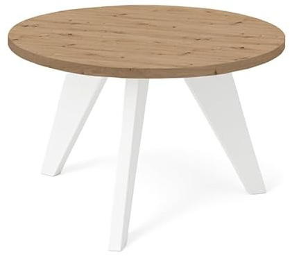 Dekori Möble, LORA Couchtisch, 60 cm – minimalistisch, leicht und zeitlos für Moderne Interieurs (Eiche Artisan/Weiß)