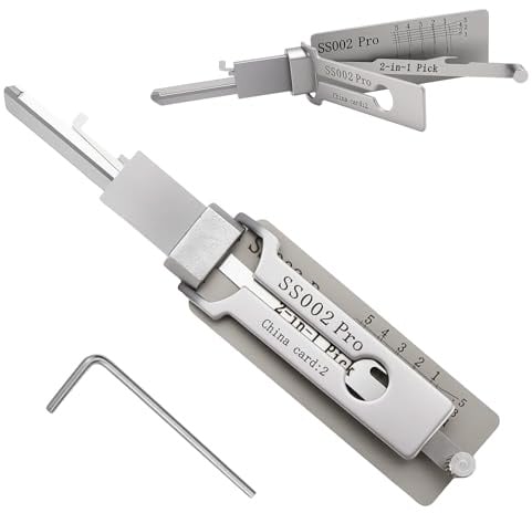 Schlüsseldecoder SS002 Pro Dietrich-Set 2-in-1 hauptschlüssel-decoder aus edelstahl, türöffnungswerkzeug, lock picking tool set lockpicking für Schlösser mit S-Nut Autoschlüssel-Leser