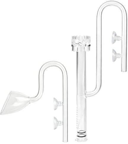 LALAGO 17mm Glas-Lilienrohr Skimmer passt zu 16/22mm (5/8 i.d.) Filterrohr | Lily Pipe aus Glas, Ein- und Auslauf, Aquarium Filter Tubing mit Oberflächenskimmer für Pflanzenbecken