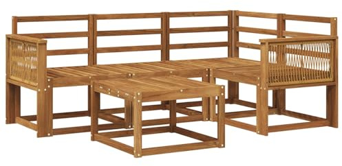 vidaXL Outdoor-Sofagarnitur 5 STK. Natur Massivholz Akazie