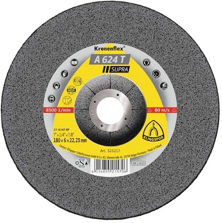 Klingspor 325217 A 624 T SUPRA, Schleifscheibe Supra, Verpackungseinheit 10, 180X6X22,23, 10