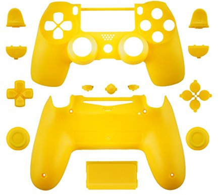 WPS matt Controller Case Collection Full Gehäuse Schale + Full Tasten für PS4 Playstation Slim Pro (jdm-040) Controller, gelb