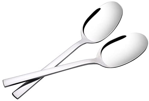 Fosly Cucharas Grandes para Servir en Acero Inoxidable, 6 Piezas, 24 cm, Grandes Cucharas Soperas