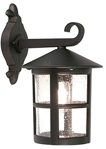 Licht-Erlebnisse Dekorative Wandleuchte ASHFORD Schwarz Rustikal IP43 außen Antike Lampe Haustür Hof Terrasse Garten