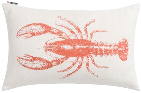 David Fussenegger - Lobster, Hummer - Kissenhülle - Mischgewebe - Rohweiss/Terracotta - 40/60cm - Lieferung erfolgt OHNE Füllung!