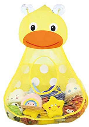 Salle de bains baignoire bébé jeu sac de rangement de jouets bain de filet suspendu à séchage rapide en grille de stockage de jouets (jaune)