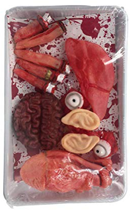 WINOMO Halloween Durchtrennt Blutige Körperteile Mahlzeit Box Beängstigend Gebrochene Finger Augen Ohren Herz Durchtrennt Gefälschte Orgel für Partydekorationen Requisiten Spukhaus