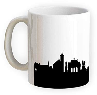 Tasse Erfurt Skyline - Bürotasse Kaffeebecher Städtetasse 5 Farben für Erfurter & Fans, Umzug Richtfest Architekt (schwarz)