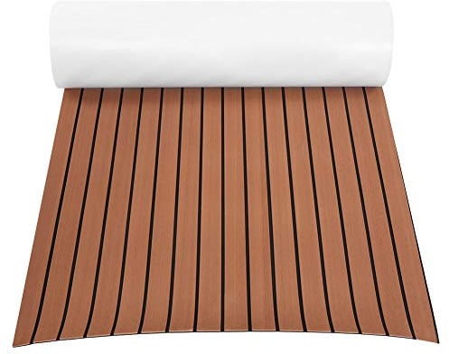 Estink Bootsdeck selbstklebend 240x90cm | Bodenbelag, wasserfest rutschfest, Teak-EVA, für Yacht Wohnmobil