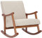 CLP Schaukelstuhl Morelia I Wippsessel Mit Stoff-Bezug I Holz In Walnuss-Optik, Farbe:Creme