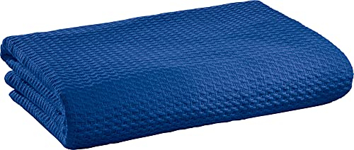 Erwin Müller Sommerdecke, Baumwolldecke blau Größe 220x240 cm - luftig-leicht, weiche Qualität, sehr angenehm - 100% Baumwolle