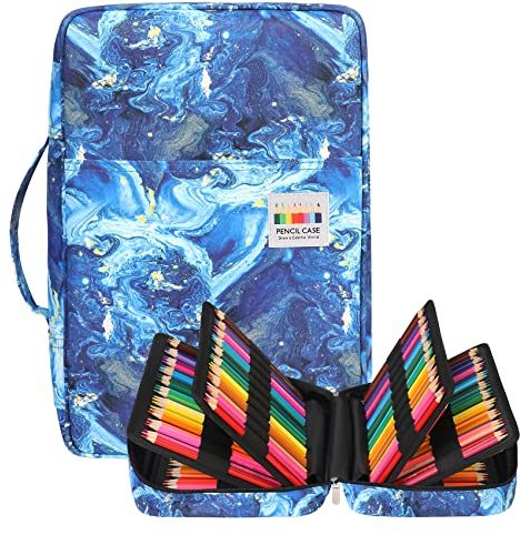 BOMKEE Trousse à Crayons Grande Capacité, 304 Fentes Sac à Crayons de Dessin Grande Capacité Pochette à Crayons de Couleur Organisateur Multicouche pour étudiant Artiste, Enfants et Adultes