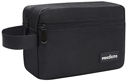 MOCOCITO Beauty Case da Viaggio,Beauty Uomo Borsa da Toilette per Uomo e Donna, Trousse da Viaggio Nylon 2.1L con Maniglia Laterale, Astuccio Porta Tucchi Piccolo, Borsa Cosmetica per Viaggi Nero