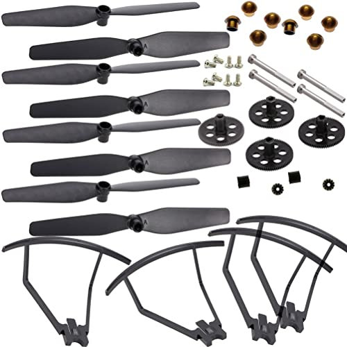 Zubehör für Drohnen S167 S166 RC Drohne SP500 Ersatzteile Kit Propellers Blades Schutzrahmen CSJ S167 GPS Quadcopter Arme Motorradwellenschrauben austauschbar (Color : Blades Guards kitF)