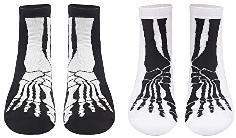 Halloween Personalisierte Totenkopf Socken Damen Herren Sportsocken lustige Baumwollsocken elastische Strümpfe Schweißabsorbierend atmungsaktiv für Sport Laufen Reisen Wandern Radsport, zwei Paare