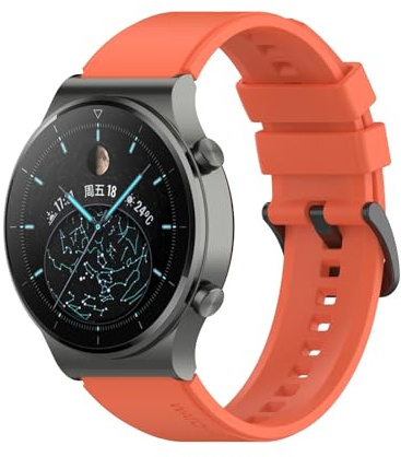 GANYUU Correa de reloj de 22 mm para Huawei GT 2 GT2 Pro Original Smartwatch Reemplazos Correa de reloj para hombre (color: naranja, tamaño: 22 mm universal)